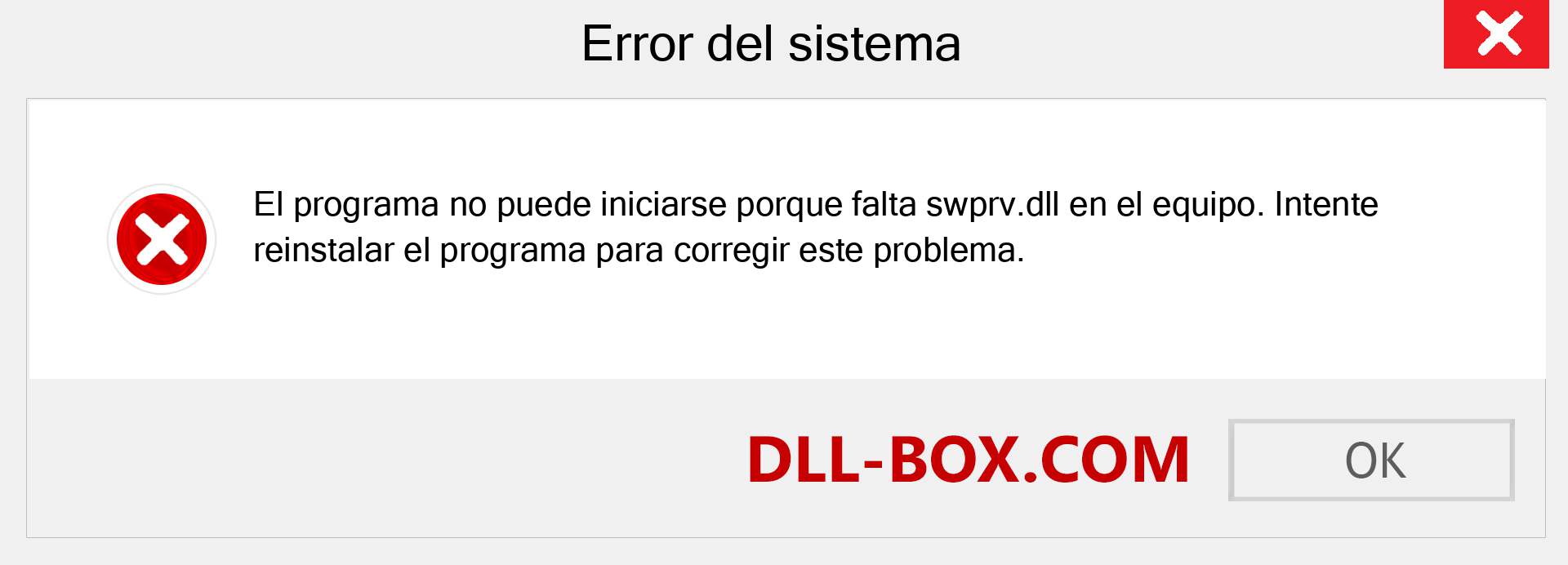 ¿Falta el archivo swprv.dll ?. Descargar para Windows 7, 8, 10 - Corregir swprv dll Missing Error en Windows, fotos, imágenes