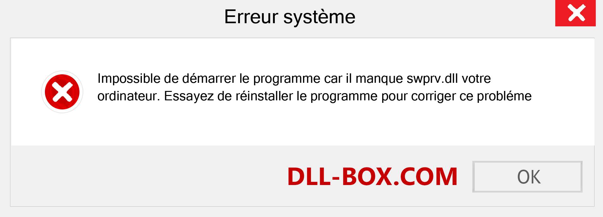 Le fichier swprv.dll est manquant ?. Télécharger pour Windows 7, 8, 10 - Correction de l'erreur manquante swprv dll sur Windows, photos, images